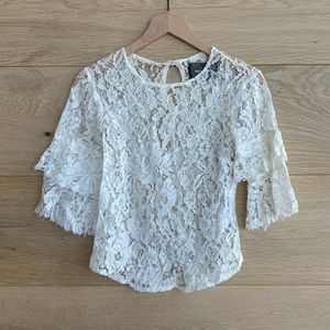 Reformation off white lace top